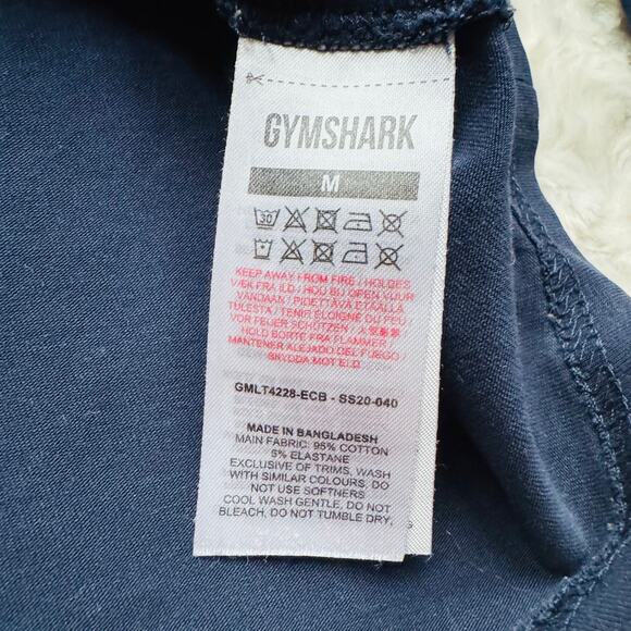 Gymshark Mens Apollo Navy Blue Long Sleeve Cotton Spandex Tee Shirt Medium - Picture 5 of 7